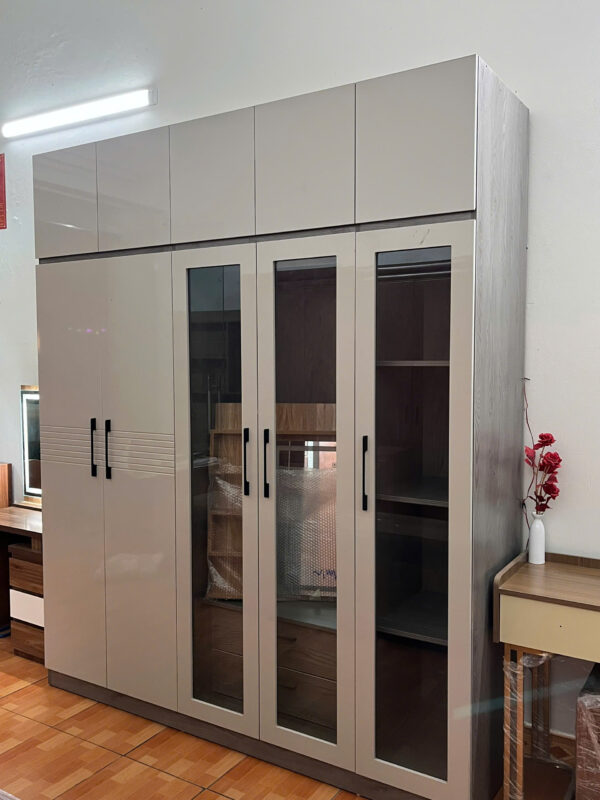Tủ quần áo gỗ 5 cánh 1 cánh kính - TQA01 - Hình ảnh 2